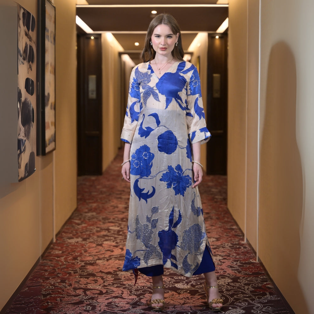 Blue Crepe Co-ord Set