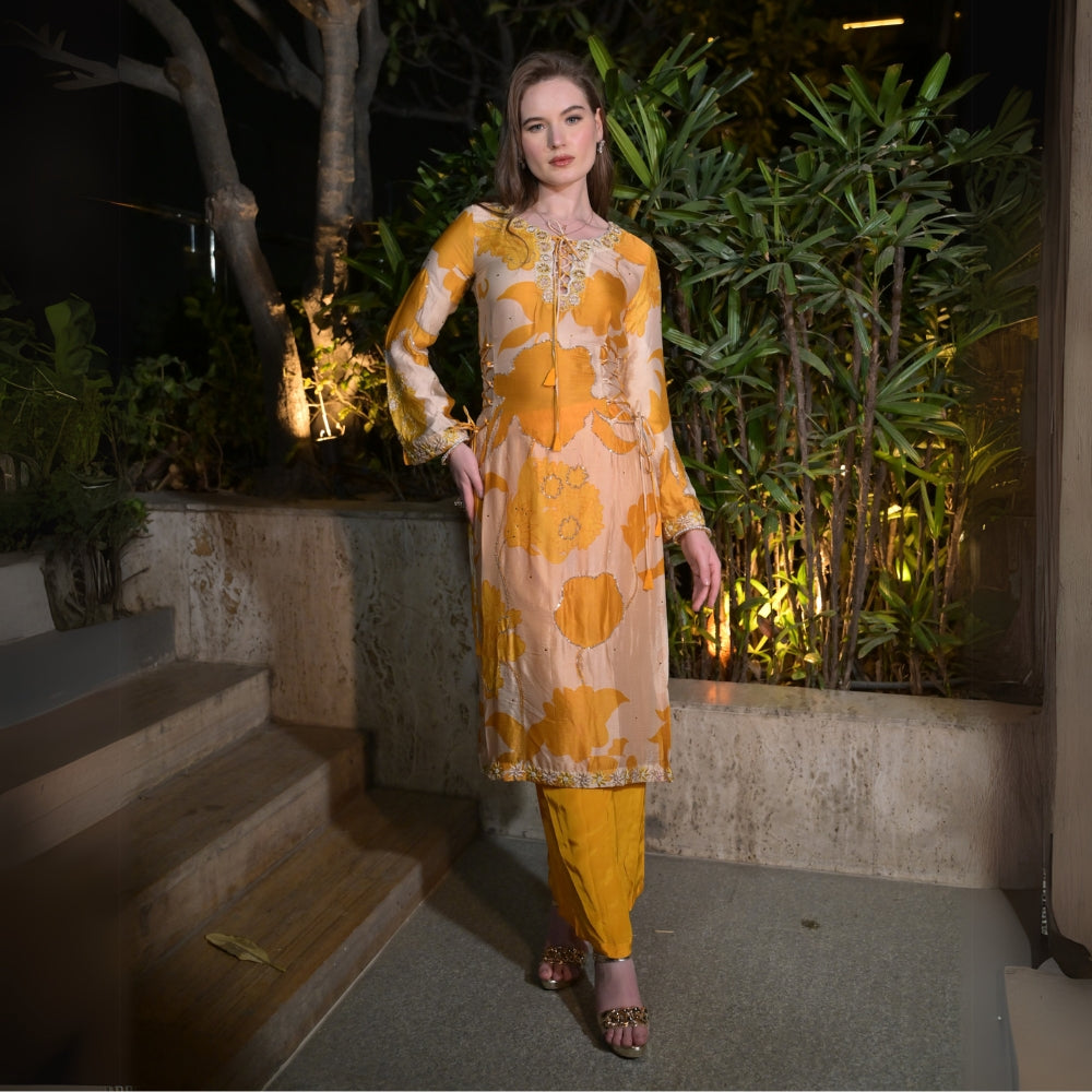 Yellow Crepe Co-ord Set
