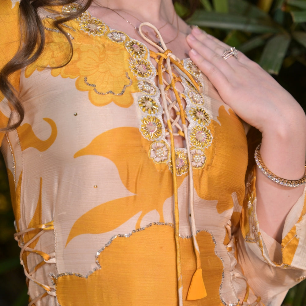 Yellow Crepe Co-ord Set