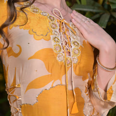 Yellow Crepe Co-ord Set