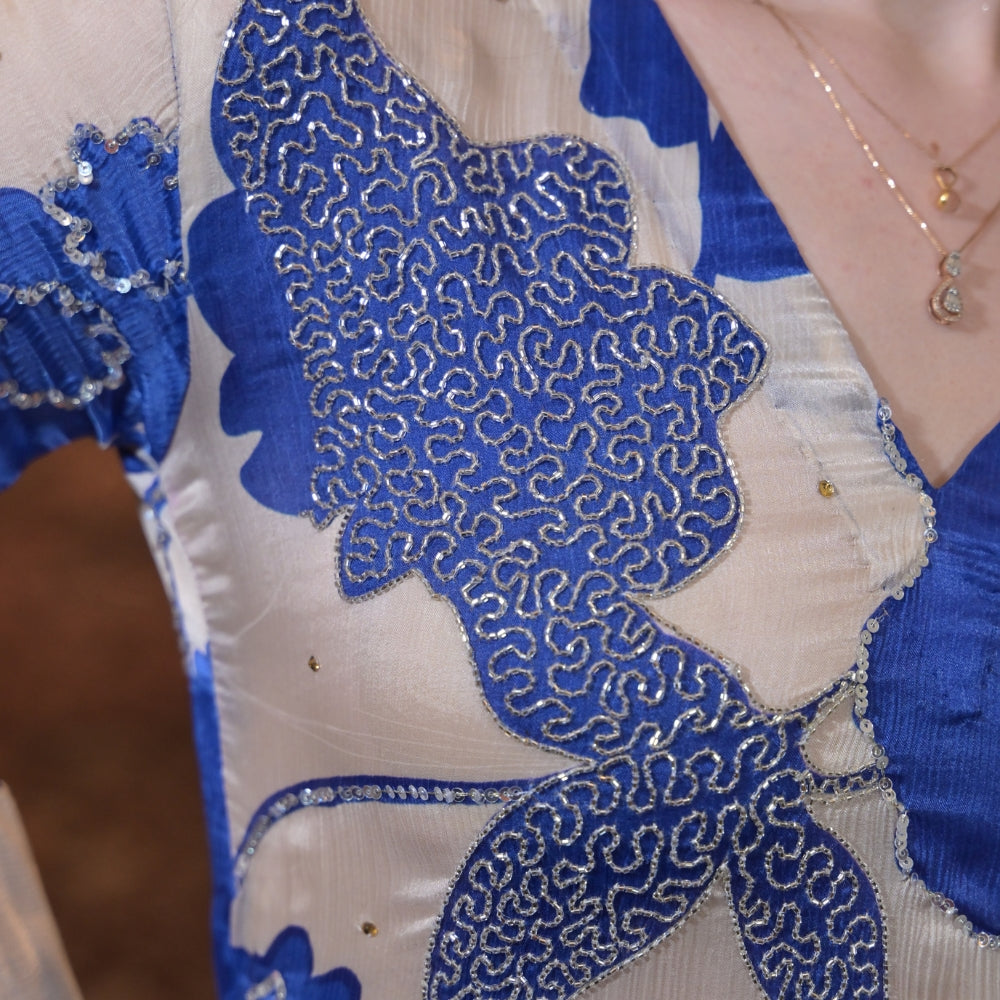 Blue Crepe Co-ord Set