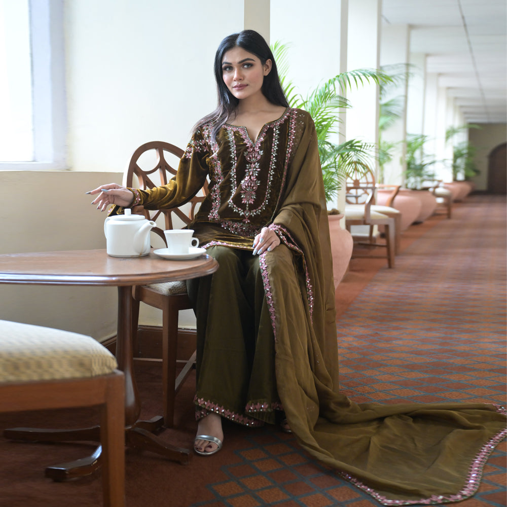 Mustard Anarkali