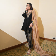 Black Dabka Gold Suit