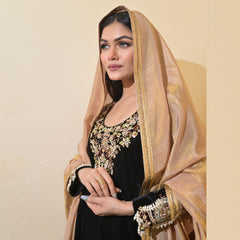 Black Dabka Gold Suit