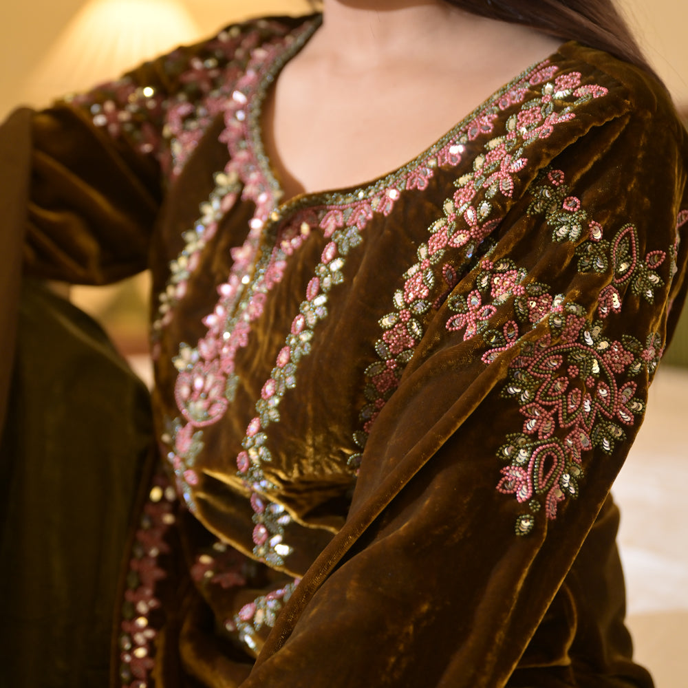 Mustard Anarkali