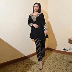 Black Dabka Gold Suit