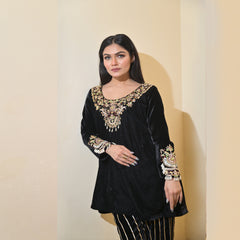 Black Dabka Gold Suit